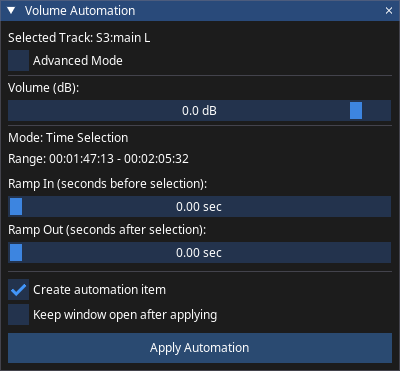Automation Dialog
