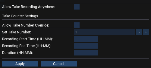 Record Panel Options